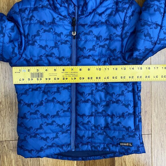 Kerrits Jacket Quilted Puffer Equestrian Horse Coat Zip Blue Youth Medium - Picture 11 of 11